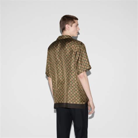 Gucci GG Horsebit print silk twill shirt